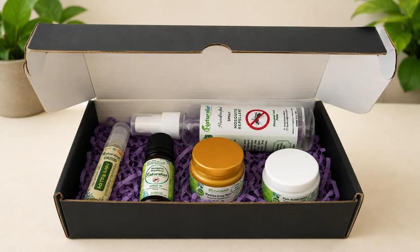 Naturalief 5-in-1 Mosquito Kit | Diffuser Oil, Roll-On, Spray, Gel & Bite Relief view 2