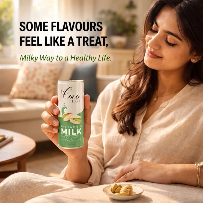 COCOHIGH Pistachio Pista Flavoured Milk - 200ml (Pack Of 6) view 2
