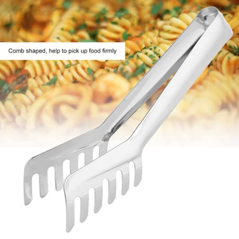 Snowpearl Stainless Steel Pasta & Noodle Tong, 20 cm | Comb-Shaped Spaghetti Serving Tong | Silver view 2