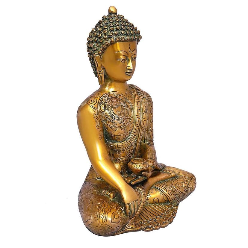 ARTVARKO Bhagwan Buddha Big Statue Blessing Face Murti for Home D�cor Entrance Office Table Living Room Meditation Luck Gift Feng Shui 12 Inches Large Statue Copper Bronze Color view 2