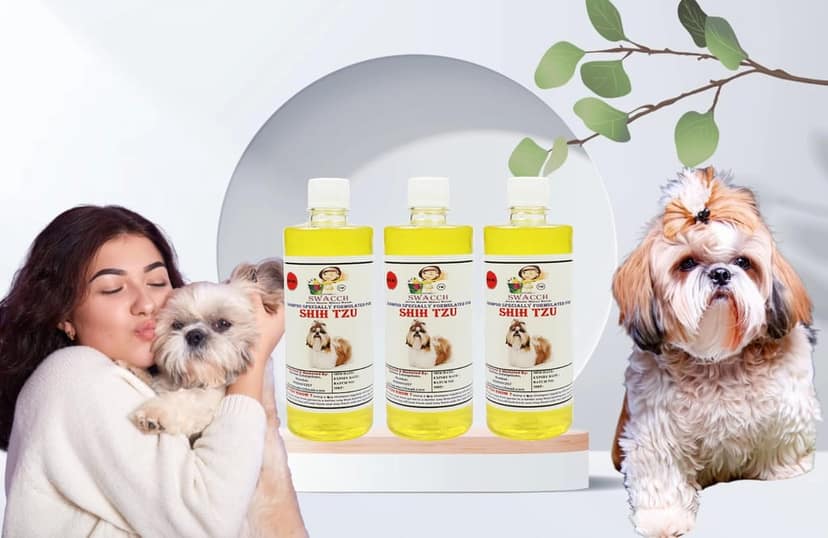 SWACCH Shampoo Specially FORMULATED for Shih TZU (500ML) (Combo Pack of 3) Lemon