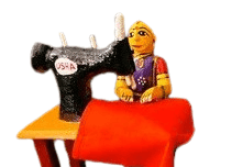 Handcrafted Miniature Sewing Machine Figurine view 2