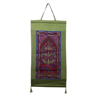 Garvi Gurjari (A Gujarat Govt Enterprise Cotton Green Hand Embroidered Wall Hangings/Decor (24� x 14�)