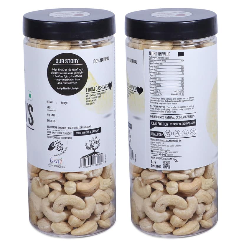 Ariga Foods King Sized Healthy & Nutritious Cashews (500 g) view 2