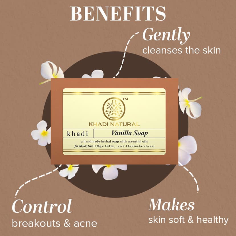 Khadi Natural Vanilla Soap Combo Pack Of 5 – 125gm Each view 2