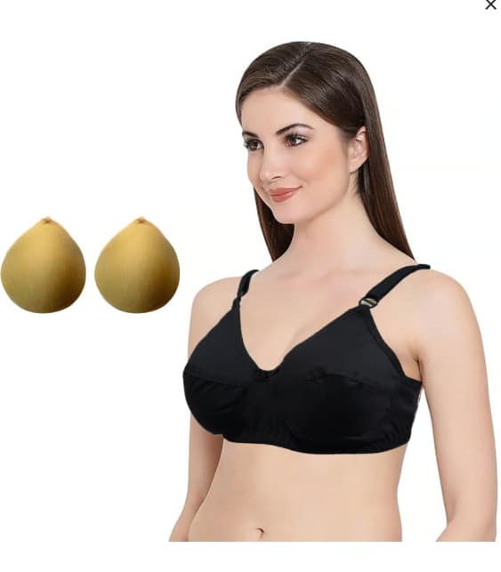 Mastectomy Cancer Pocket Embroidery Cotton Bra With Two Inserts