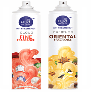 Aura Aerosols Air Freshener 300ml (Pack of 2) - Cloud & Camphor