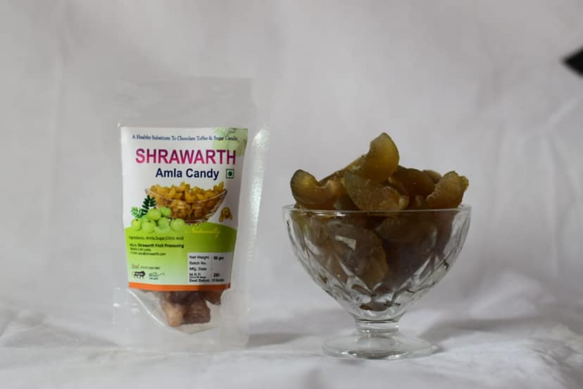 Shrawarth Fruit Processing Amla Candy | 500g | Natural & Tangy Sweet