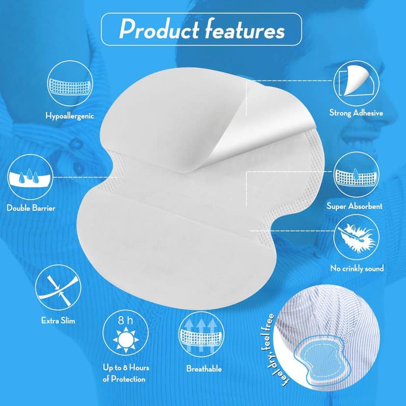 Elecsera Underarm Pads Disposable Highly Sweat Pads Cotton Anti Allergic, Anti Bacteria Sweat Pads view 2