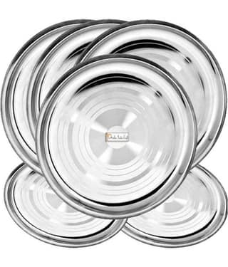 Prisha India Craft 6 Pcs Stainless Steel Platter