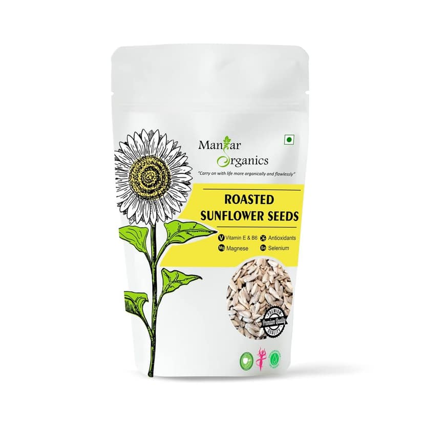 ManHar Organics Roasted Sunflower Seeds 500gm for Eating -AAA Grade |Protein and Fiber Rich Superfood | (Roasted Sunflower Seeds, 500gm)