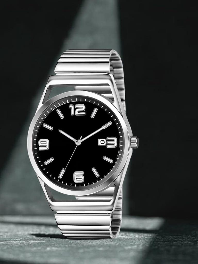 Black Dial Date Function Analog Watch for Men LR153 view 2