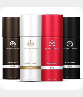 The Man Company Blanc, Fire, Night & Oud Deodorant Set Deodorant Spray for Unisex 150 ml ( Pack of 4 )
