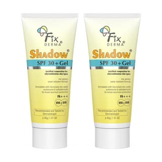 Fixderma Shadow Sunscreen SPF 30+ Pa+++ Gel For Oily Skin | Lightweight, Water Resistant, No White Cast | Broad Spectrum Sunscreen Gel For UVA & UVB Protection | Women & Men | 40gm (Pack of 2) Fixderma Shadow Sunscreen SPF 30+ Pa+++ Gel For Oily Skin | L