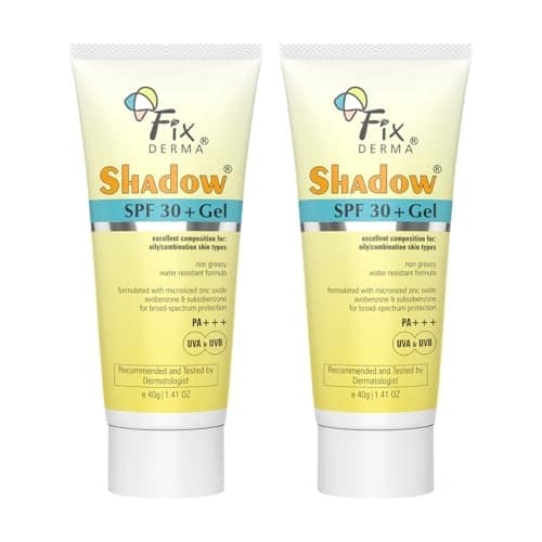 Fixderma Shadow Sunscreen SPF 30+ Pa+++ Gel For Oily Skin | Lightweight, Water Resistant, No White Cast | Broad Spectrum Sunscreen Gel For UVA & UVB Protection | Women & Men | 40gm (Pack of 2) Fixderma Shadow Sunscreen SPF 30+ Pa+++ Gel For Oily Skin | L view 2