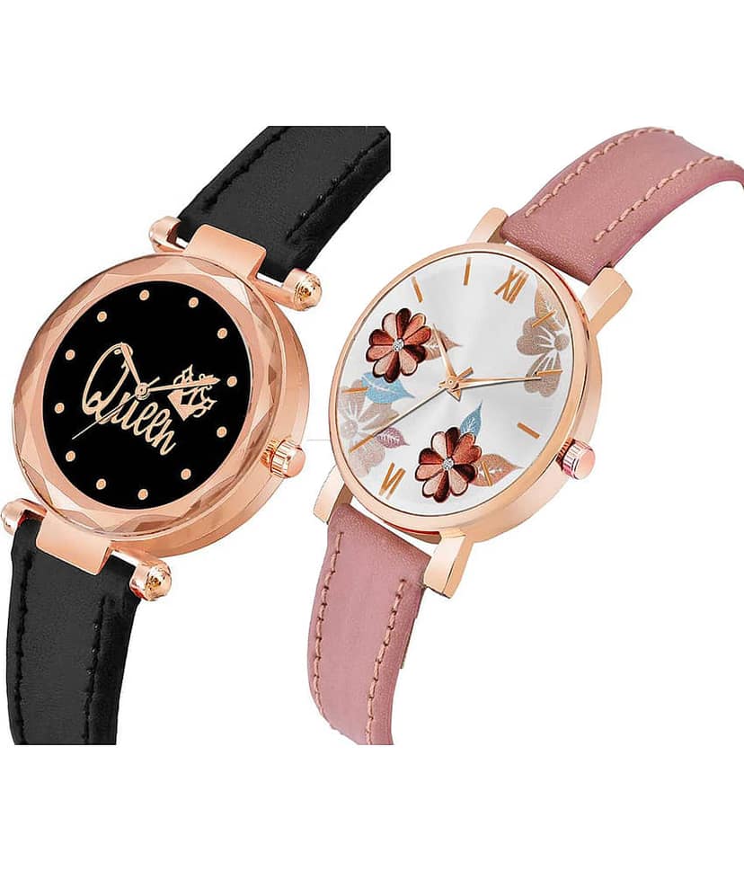 Trex Black PU Analog Womens Watch view 2