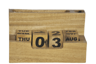 Wooden calendar pen stand