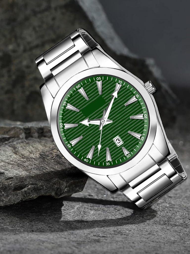Green Dial Date Function Analog Watch for Men LR150 view 2