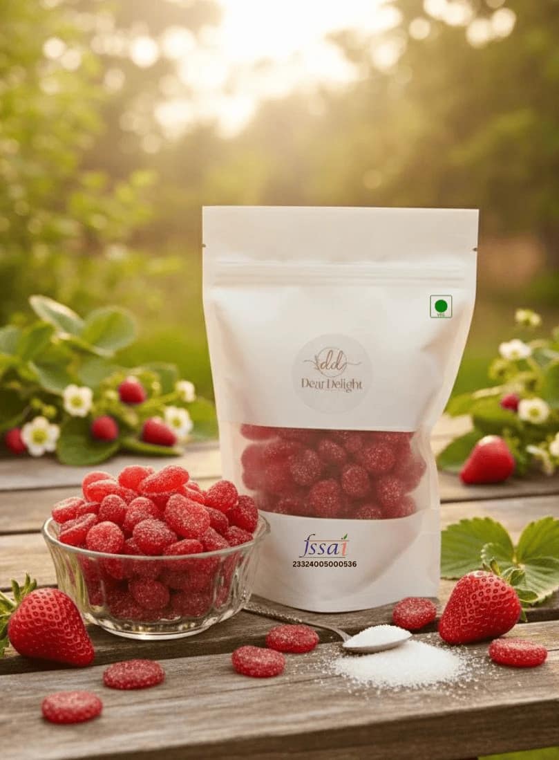 Dear Delight Naturally Sweet Dried Strawberries Healthy Snack 500g view 2
