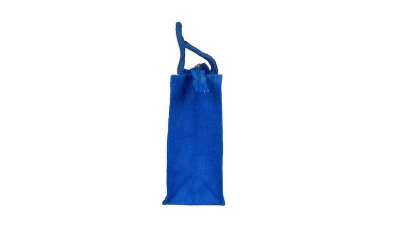 Blue Paisley Printed Jute Bag - Eco-Friendly Tote view 2