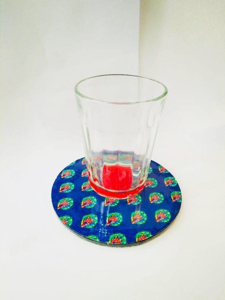 MOR PANKH ROUND COASTERS IN DIFFERENT SHADES OF BLUE view 2