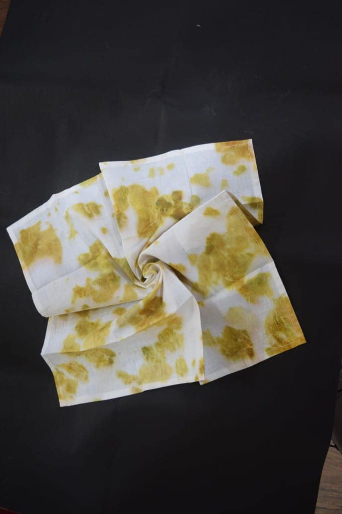 Tie-Dye Napkin, Yellow and White, Cotton Fabric, Square Shape view 2
