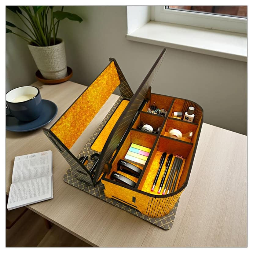 Desk Organizer DIY Craft Kit – Build and Decorate Your Own Desk Organizer for Study Table, Office and Kids Desk
