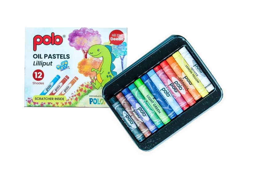 polo oil pastels 12 vibrant shades (Lilliput) | Pack of 5 |smooth & rich colors | non-toxic & child-safe | ideal for kids, artists & school art projects view 2
