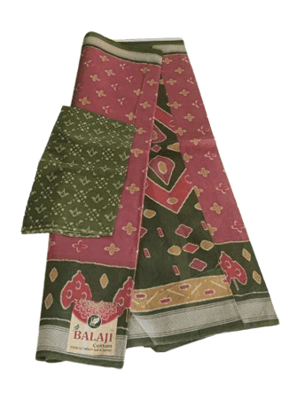 BALAJI Cotton Saree with Blouse Piece, Multicolor view 2