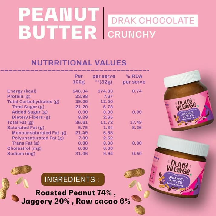 Nutty Village Combo Dark Chocolate Crunchy and Jaggery Delight Crunchy Peanut Butter 325 g Each view 2