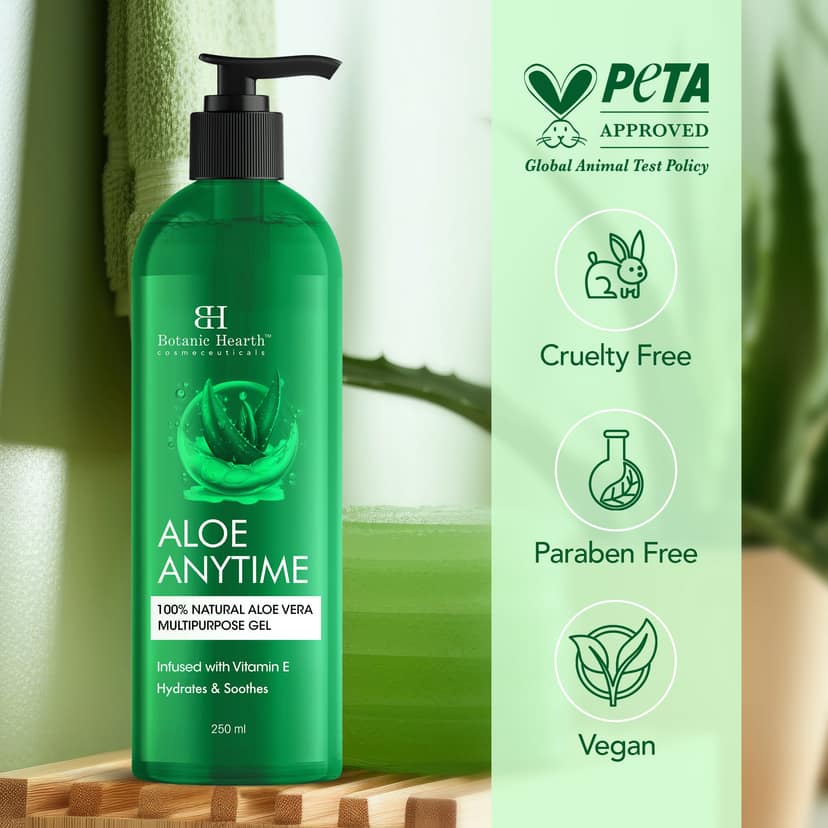 Botanic Hearth Aloe Vera Aloe Anytime Gel for Face, Skin & Hair 250ml view 2