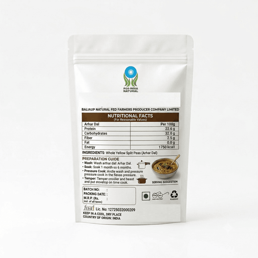 PGS-INDIA NATURAL Arhar Dal - 100% Natural, Nutritious & Farm-Fresh view 2