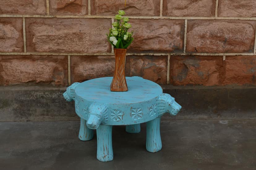 Wooden Vintage Finished lion face coffee table / End Table / side table / bed side / study table / sitting table / view 2
