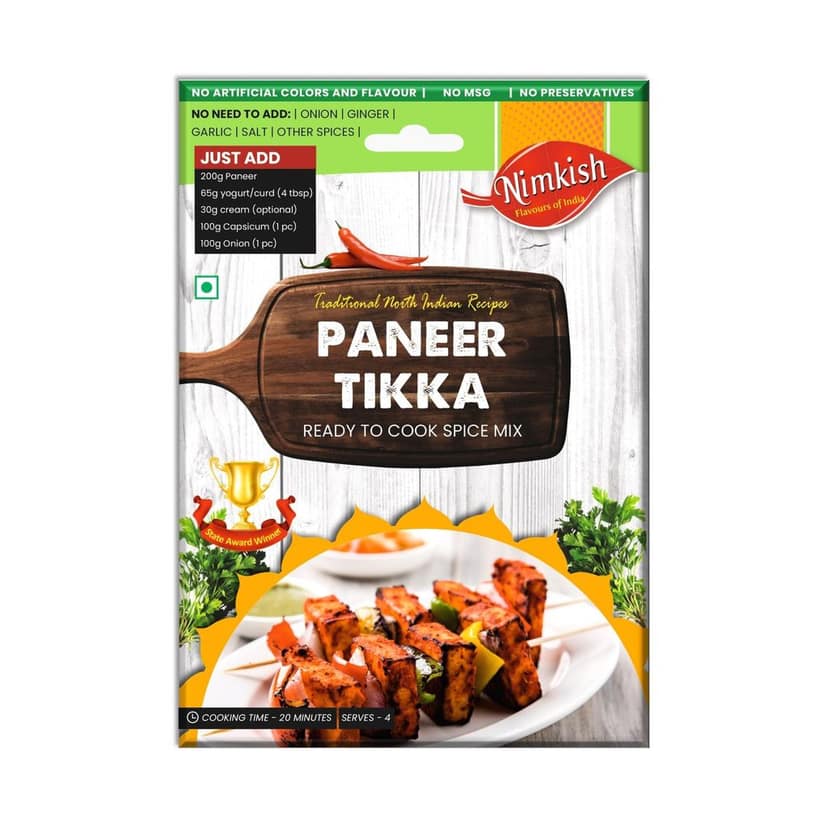 Nimkish Paneer Tikka Masala Ready to Cook Spice Mix | 60g | Onion Ginger Garlic Already in Mix | Himalayan Recipe