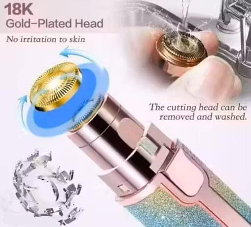 2 in 1 Eyebrow trimmer and Portable 2 in 1 Painless Eyebrow Trimmer, Epilator, facial Hair removel, Face Hair removel, Lips Hair Removel, Nose Hair Removel Electric Razor Hair Removal for women Rechargeable Trimmer with Light and USB view 2