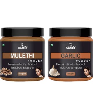 Oilanic 100% Pure Mulethi Powder & Garlic Powder For Skincare Hair Mask 200 g Pack of 2