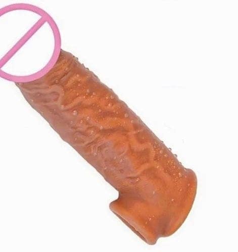 BAJATE RAHO Silicone Dragon Condom 6 Inch Brown Reusable view 2