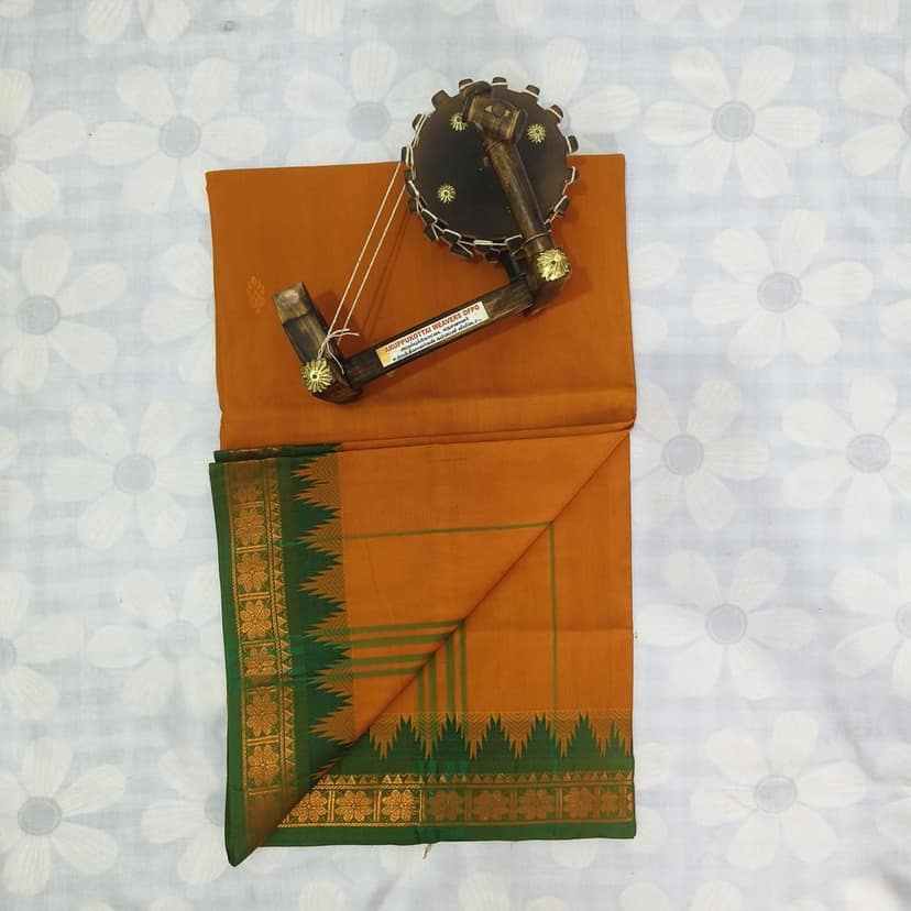Cotton Saree without Blouse - Flower Design