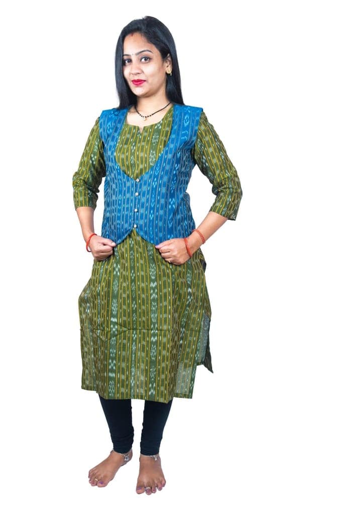 GHL � GUENDICHA HAAT LLP Sambalpuri Certified Handloom Women's Pure Cotton Jacket view 2
