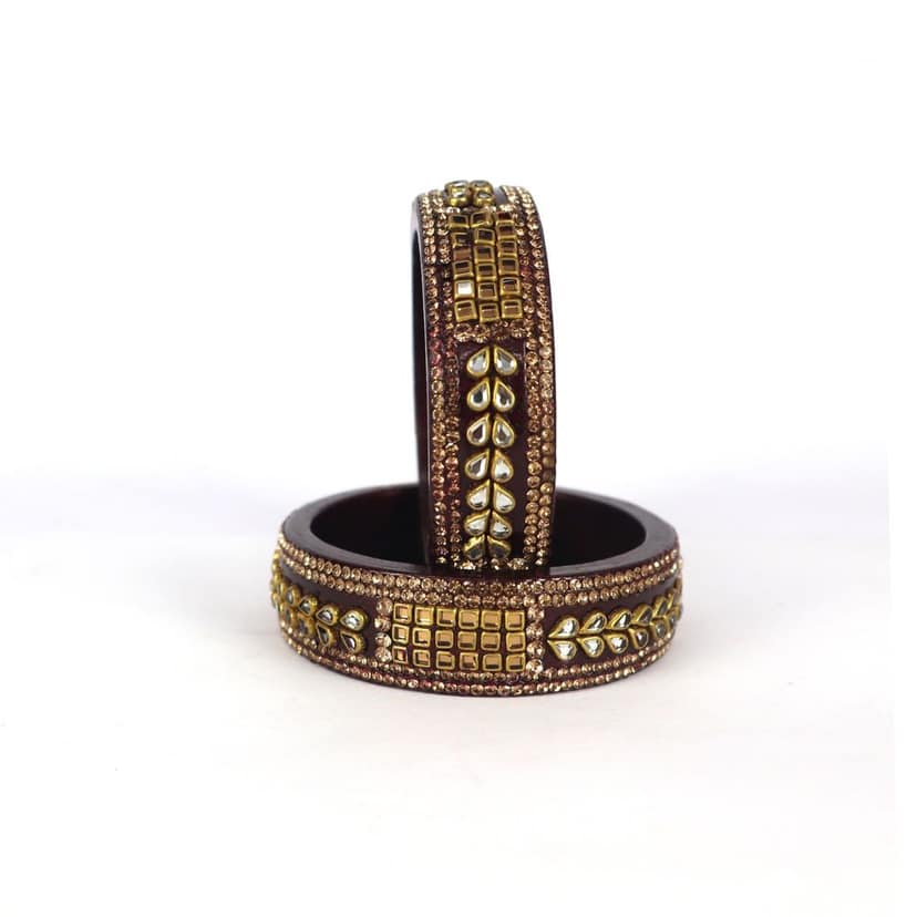 Rajasthani Lac Bangles In Beautiful New Design Brown view 2