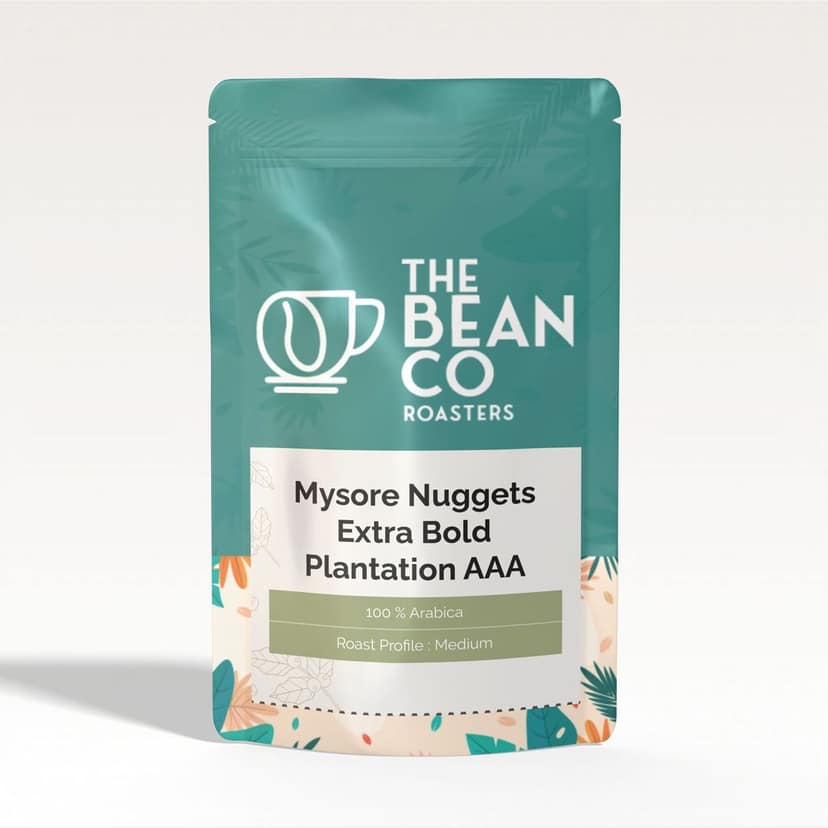 THE BEAN CO Mysore Nuggets Extra Bold AAA | Medium Roast | Premium Coffee | 100% Arabica | Roasted Coffee Ground (French Press, 250g)