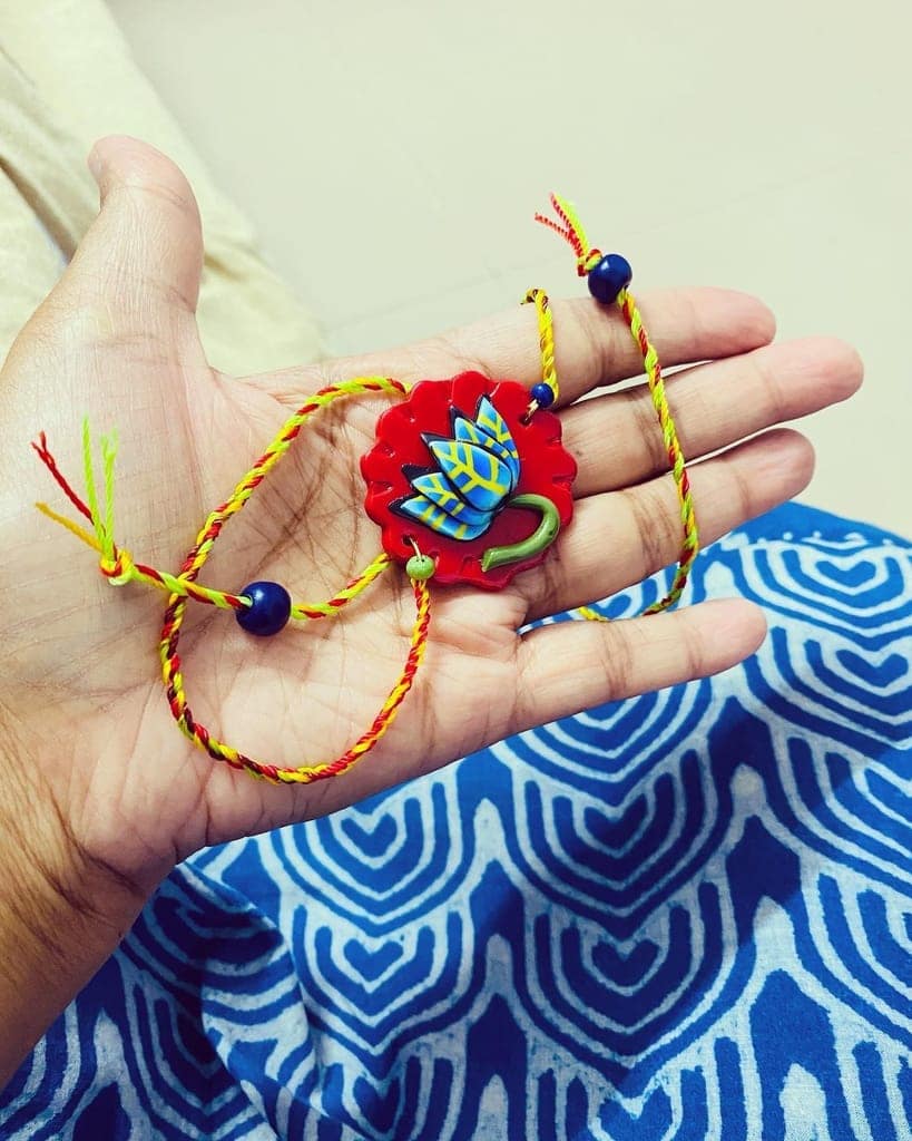 Bandhan - Lotus Clay Rakhi - 1 piece
