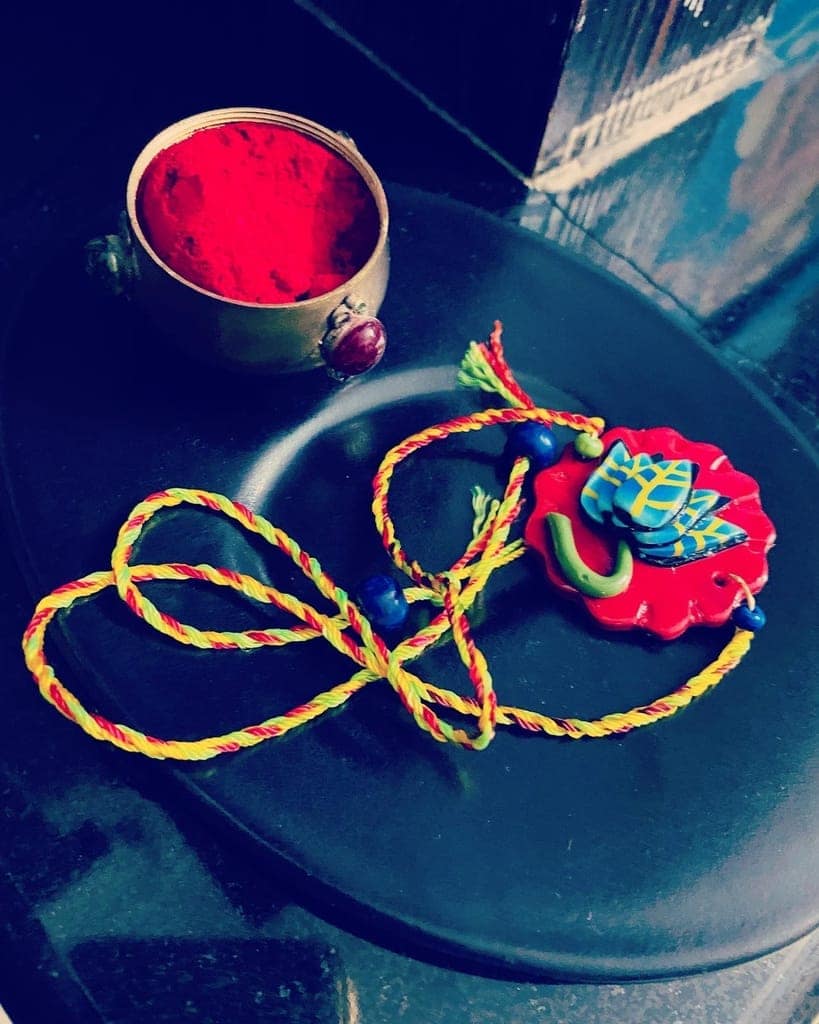Bandhan - Lotus Clay Rakhi - 1 piece view 2