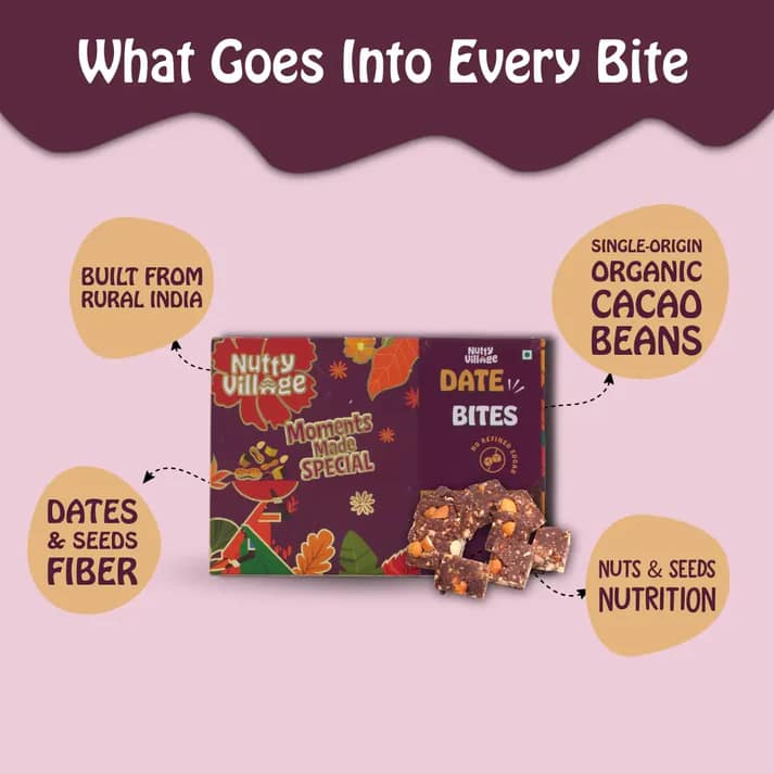 Nutty Village Date Sweetened Dry Fruit Bites with Dark Chocolate Pack of 2 view 2
