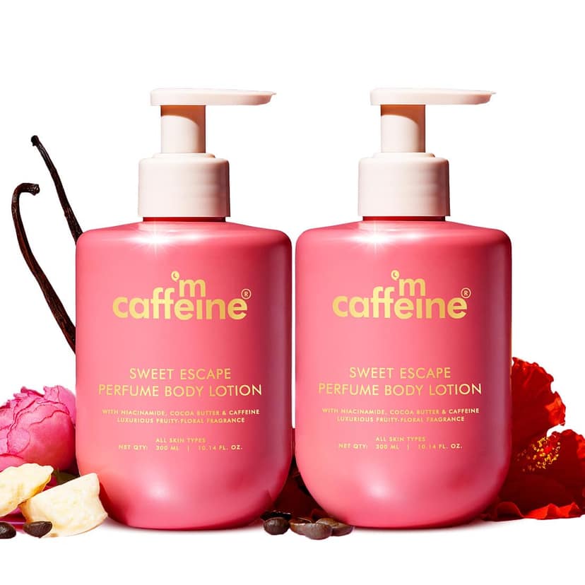 mCaffeine Sweet Escape Perfume Body Lotion - 300ml mCaffeine Sweet Escape Perfume Body Lotion - 300ml - Off White / 300 ml (Pack of 2)