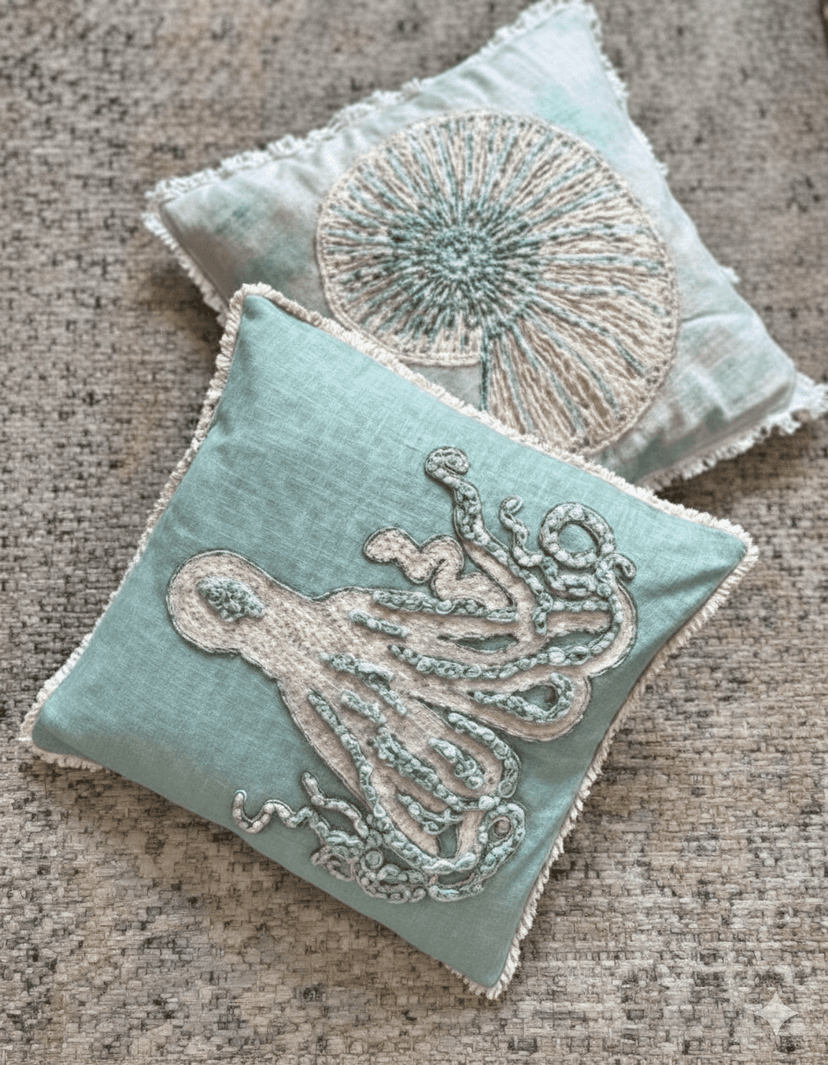 Nature Craaft Decorative Hand Embroidered Cotton Cushion Cover view 2