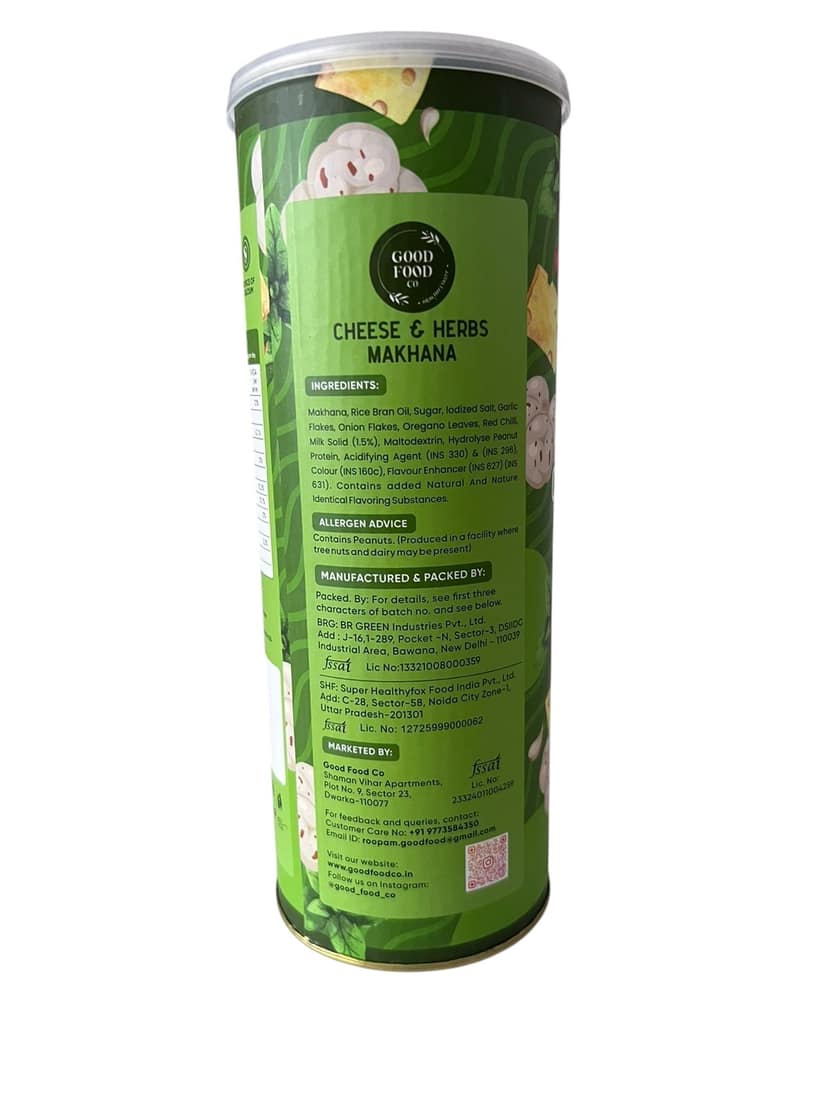 Good Food Co Cheese and Herbs Makhana 80 gm Roasted Fox Nuts Healthy Snack view 2