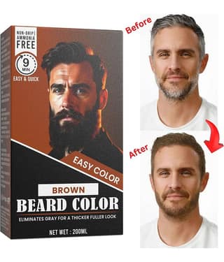 Mabilia Fruit Vinegar Beard Colour Gel Dark Brown Instant Grey Coverage Smooth Beard Hair Natural Shine