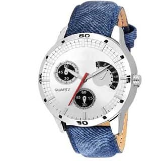 HRV Blue Denim Belt Leather BLUBLU JUST SMILE Watch Analog Watch For Men