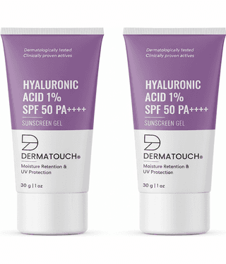 Dermatouch Hyaluronic Acid 1% Spf 50 Pa++++ Sunscreen Gel, 30g each (Pack Of 2)